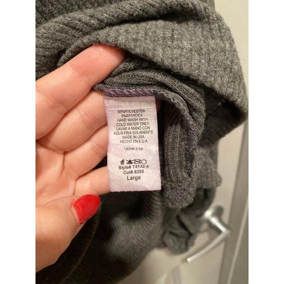 Beeson River Large Charcoal Grey Bell Sleeve Sweater – EUC - Picture 4 of 6